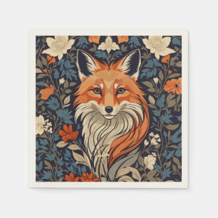 William Morris inspireerde Floral Red Fox Servet