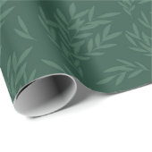 William Morris inspireerde groene botanische blade Cadeaupapier (Rol Hoek)