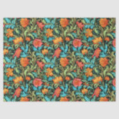 William Morris inspireerde levendige kleuren bloem Tissuepapier (Voorkant)