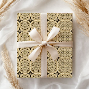 William Morris inspireerde neutrale ivoren zwarte Cadeaupapier