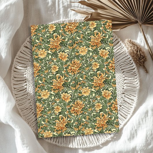 William Morris inspireerde oranje pastelgroene blo Tissuepapier