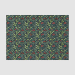 William Morris inspireerde Red Holly Berry Kerstmi Tissuepapier