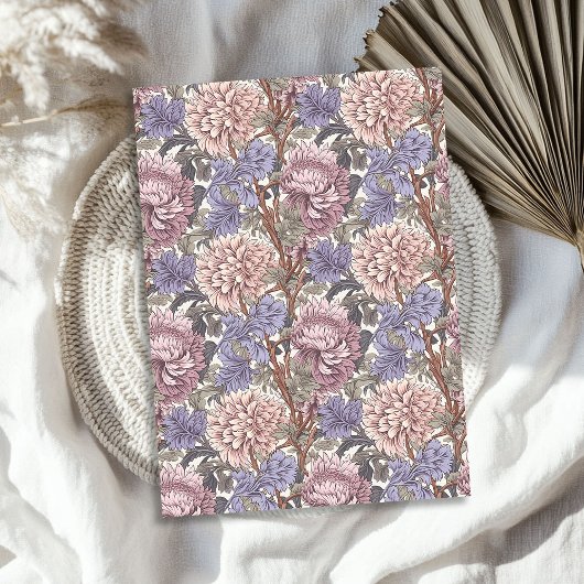 William Morris inspireerde stoffige roze bleke paa Tissuepapier