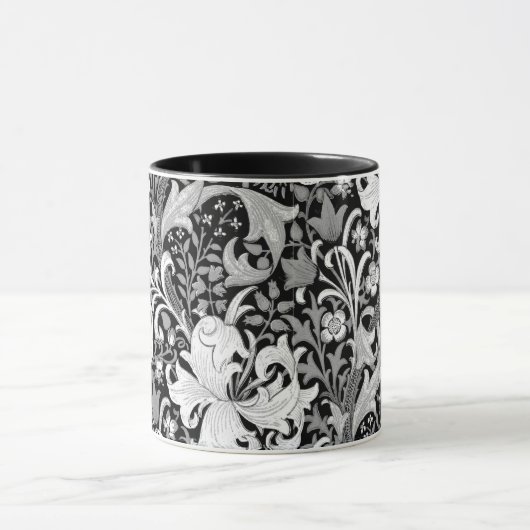 William Morris Iris en Lily, Black en White Mok (Midden)