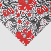 William Morris Iris en Lily, Black, White en Red Tissuepapier (Detail)