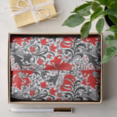 William Morris Iris en Lily, Black, White en Red Tissuepapier (Geschenk)