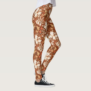 William Morris Iris en Lily, Brown en Tan Leggings