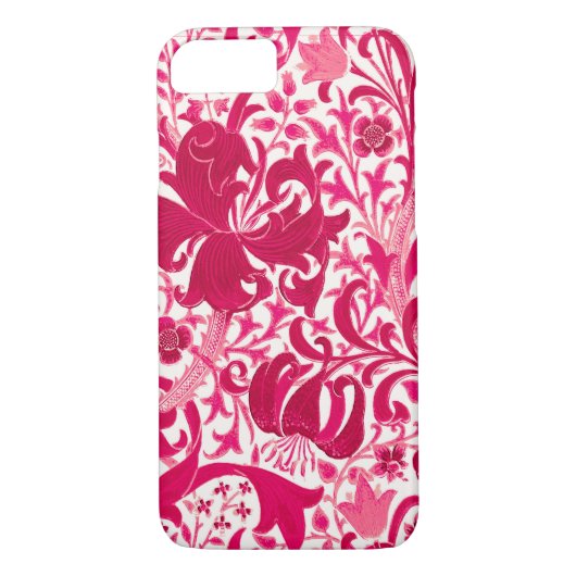 William Morris Iris en Lily, Fuchsia Pink Case-Mate iPhone Case (Achterkant)