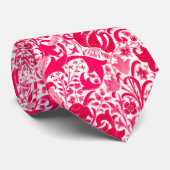 William Morris Iris en Lily, Fuchsia Pink Stropdas (Opgerold)