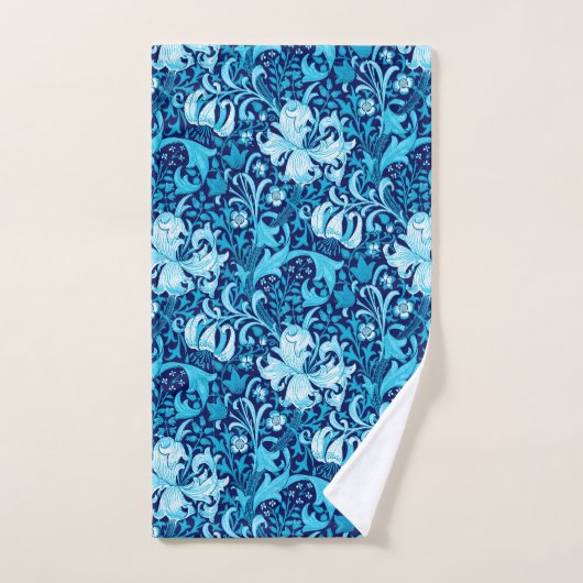 William Morris Iris en Lily, Indigo Blue Bad Handdoek (Handdoek)