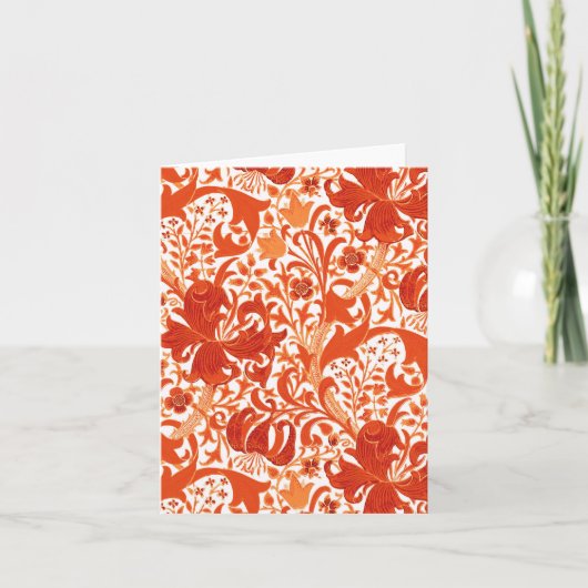 William Morris Iris en Lily, Mandarin Oranje Kaart (Voorkant)