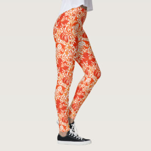 William Morris Iris en Lily, Mandarin Oranje Leggings