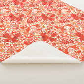 William Morris Iris en Lily, Mandarin Oranje Sherpa Deken (3/4)