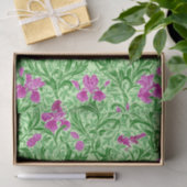 William Morris Irise, Green, Magenta en Orchid Tissuepapier (Geschenk)