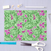 William Morris Irise, Green, Magenta en Orchid Tissuepapier (Craft)