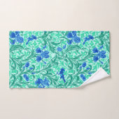 William Morris Irises, Bleu de Cobalt, Aqua et Tur (Serviette à main)
