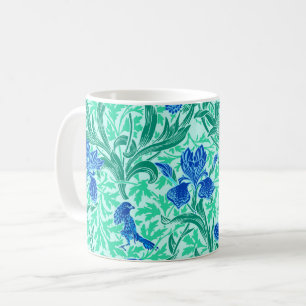 William Morris Irises, Cobalt Blue, Aqua en Blauwg Koffiemok