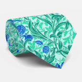 William Morris Irises, Cobalt Blue, Aqua en Blauwg Stropdas (Opgerold)
