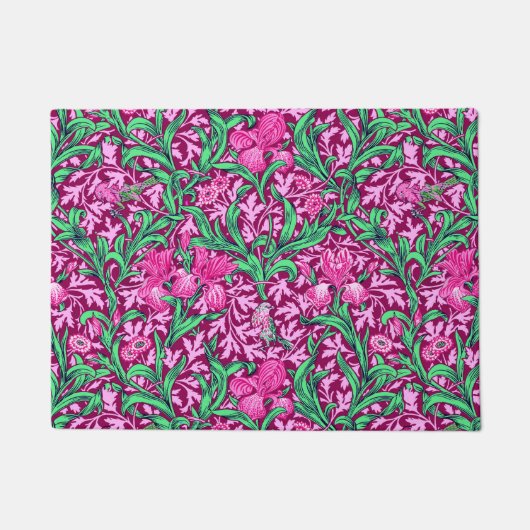 William Morris Irises, Fuchsia Pink en Wine Deurmat (Voorkant)