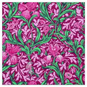 William Morris Irises, Fuchsia Pink en Wine Stof