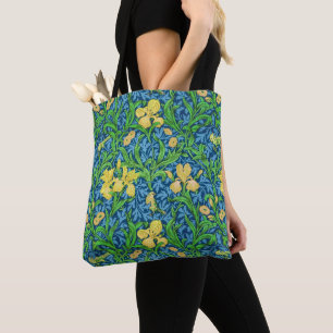 William Morris Irises, Geel en Kobalt Blue Draagtas
