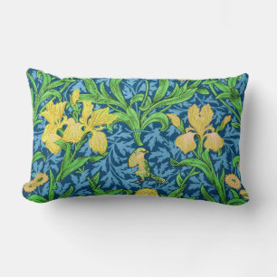 William Morris Irises, Geel en Kobalt Blue Kussen