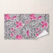 William Morris Irises, Pink en Silver Grey/Gray Bad Handdoek (Handdoek)
