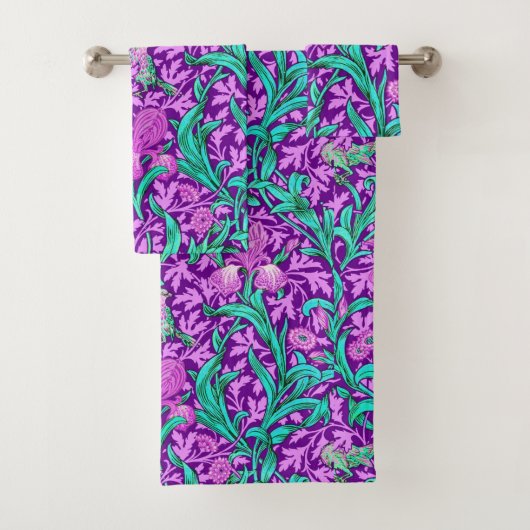 William Morris Iriss, Amethyst Paars Bad Handdoek (Insitu)