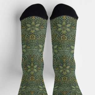 William Morris Ispahan Theal Groen Bloemmotief Kun Sokken