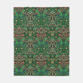 William Morris Jacobean Floral, Black Background Fleece Deken (Voorkant)