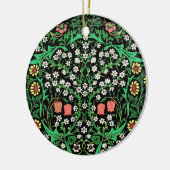 William Morris Jacobean Floral, Black Background Keramisch Ornament (Links)