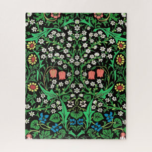 William Morris Jacobean Floral, Black Background Legpuzzel