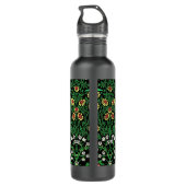 William Morris Jacobean Floral, Black Background Waterfles (Achterkant)