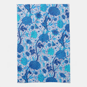 William Morris Jacobean Floral, Cobalt Blue Theedoek