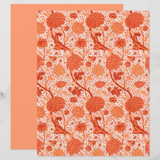 William Morris Jacobean Floral, Coral Oranje