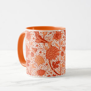 William Morris Jacobean Floral, Coral Oranje Mok