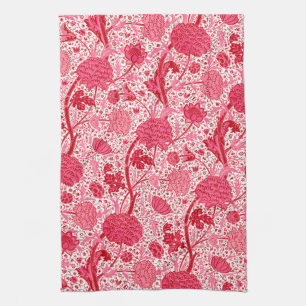 William Morris Jacobean Floral, Coral Pink Theedoek