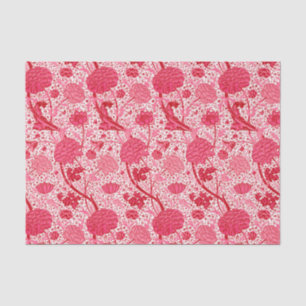 William Morris Jacobean Floral, Coral Pink Tissuepapier