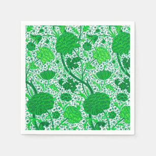 William Morris Jacobean Floral, Emerald Green Servet