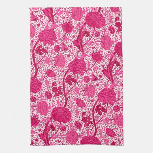 William Morris Jacobean Floral, Serviette rose Fuc (Vertical)