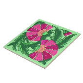 William Morris Jacobean, Fuchsia Pink en Green Tegeltje (Zijkant)