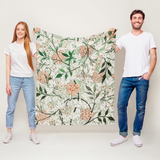 William Morris Jasmijn Bloem Fleece Deken (In situ)