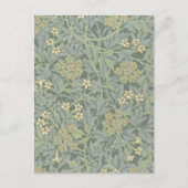 William Morris Jasmine Blauw Groene Botanische Kun Briefkaart (Voorkant)