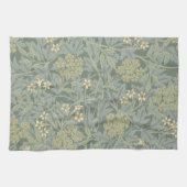 William Morris Jasmine Blauw Groene Botanische Kun Theedoek (Horizontaal)