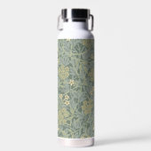 William Morris Jasmine Blauw Groene Botanische Kun Waterfles (Voorkant)