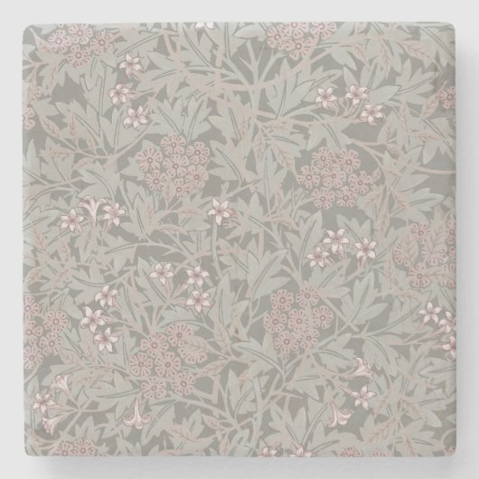 William Morris Jasmine Bloempatroon Stenen Onderzetter (Voorkant)
