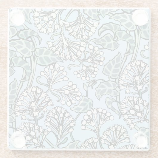 William Morris Jasmine en Bladeren Patroon Glazen Onderzetter (Achterkant)