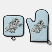 William Morris Jasmine en Bladeren Patroon Ovenwant & Pannenlap Set (Voorkant)