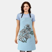 William Morris Jasmine en Bladeren Patroon Schort (Gedragen)