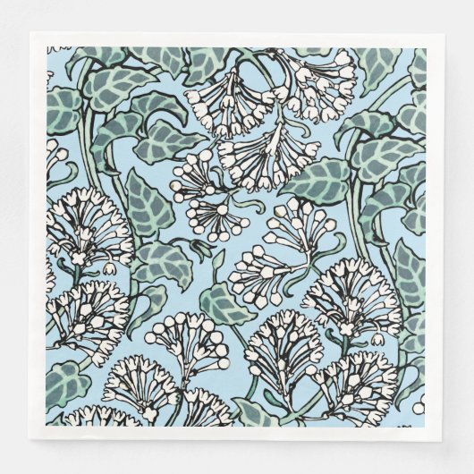 William Morris Jasmine en Bladeren Patroon Servet (Voorkant)
